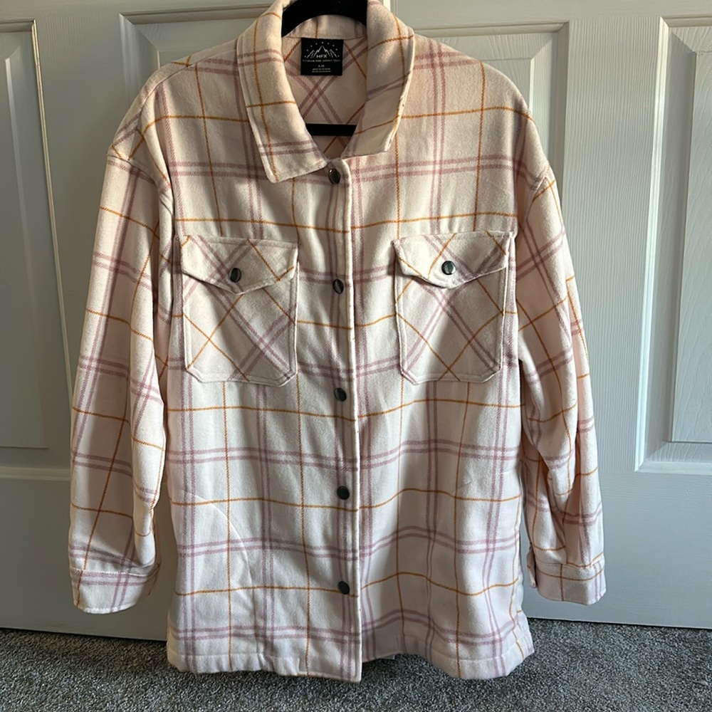Pink/Orange/Cream Oversized Shacket 🩷🧡🤍
